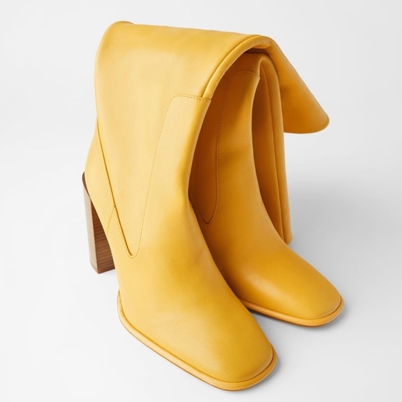 ZARA BNWT High Heeled Leather Boots - Picture 6 of 10